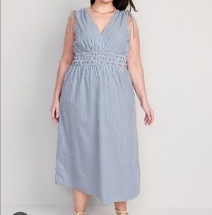 Sleeveless 100% Cotton Maxi Dress Size Xxl Striped Old Navy